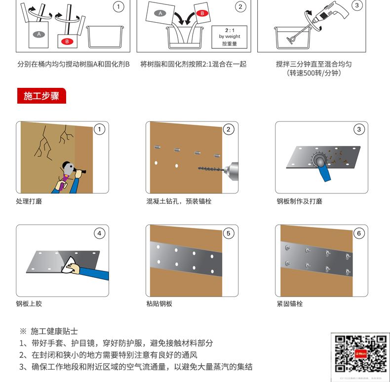 包钢新城镇粘钢加固施工过程